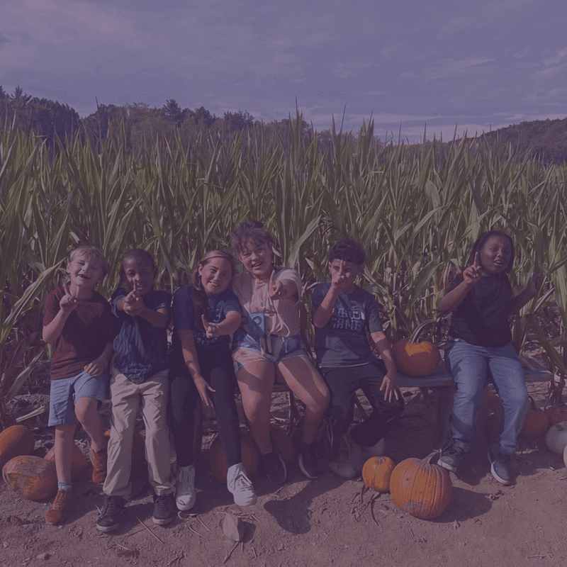 Friends enjoying autumn day at the farm